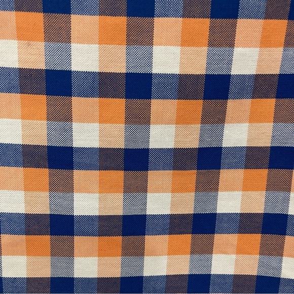 St John’s Bay Orange Check Button Short Sleeve Shirt - Picture 7 of 10